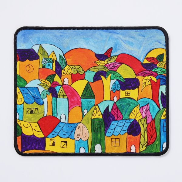 Item preview, Latino colorful village painting Village 51 designed and sold by PatriciaReyes.