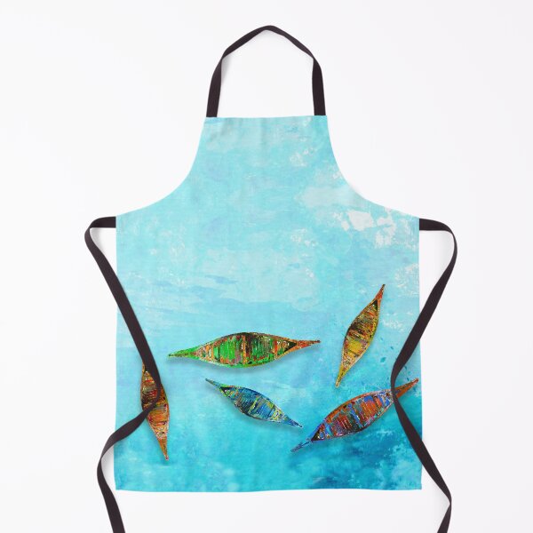 Item preview, Colorful Drifting Canoes Blue Water Art designed and sold by Sharon Cummings Art.