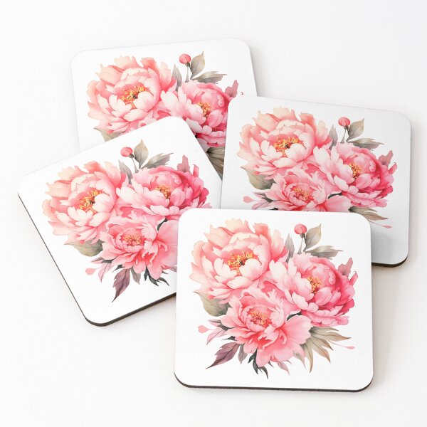 Item preview, Pink Watercolor Peonies romantic Flower Bouquet designed and sold by SeamlessGuru.