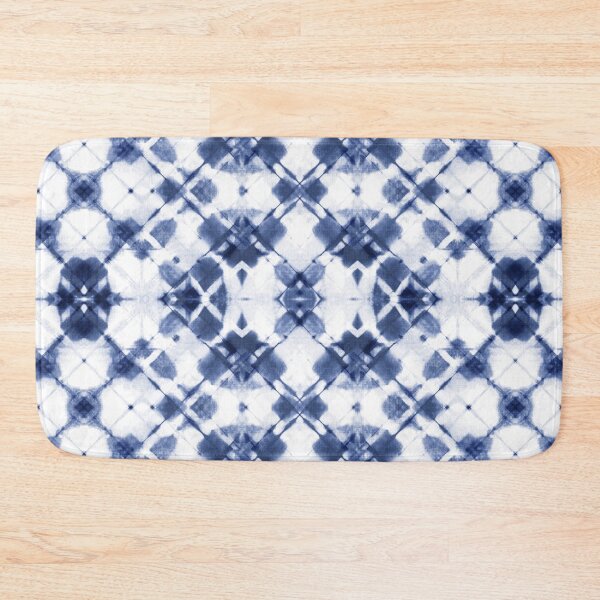 Item preview, spots, blue indigo and white shibori tie dye designed and sold by marufemia.