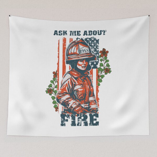 Item preview, Firefighter woman USA flag funny sarcastic quote designed and sold by HomeCoquette.