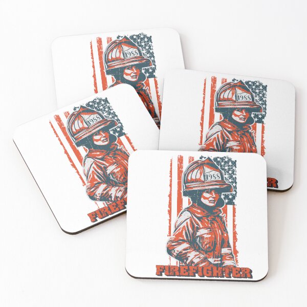 Item preview, Firefighter woman US flag  designed and sold by HomeCoquette.