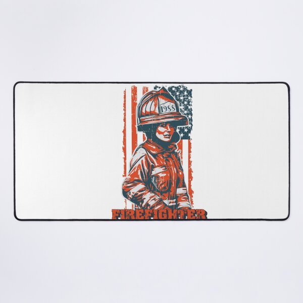 Item preview, Firefighter woman US flag  designed and sold by HomeCoquette.