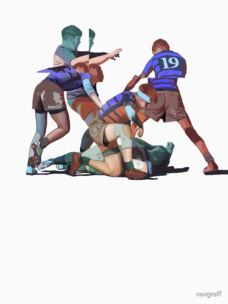 Thumbnail 7 of 7, Classic T-Shirt, Rugby Ruck & Roll_sf designed and sold by nexgraff.