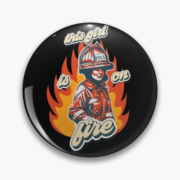 Item preview, Firefighter woman USA flag funny sarcastic quote This girl is on fire designed and sold by HomeCoquette.