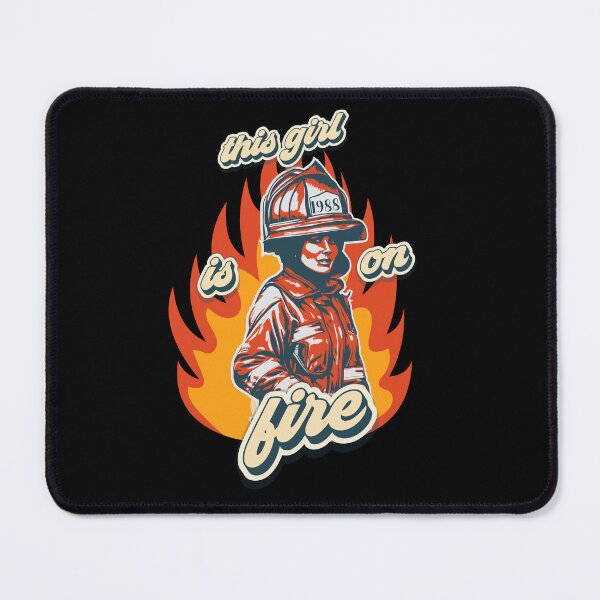 Item preview, Firefighter woman USA flag funny sarcastic quote This girl is on fire designed and sold by HomeCoquette.