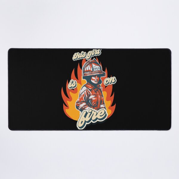 Item preview, Firefighter woman USA flag funny sarcastic quote This girl is on fire designed and sold by HomeCoquette.
