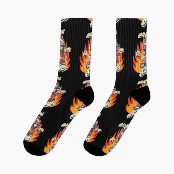 Item preview, Firefighter woman USA flag funny sarcastic quote This girl is on fire designed and sold by HomeCoquette.