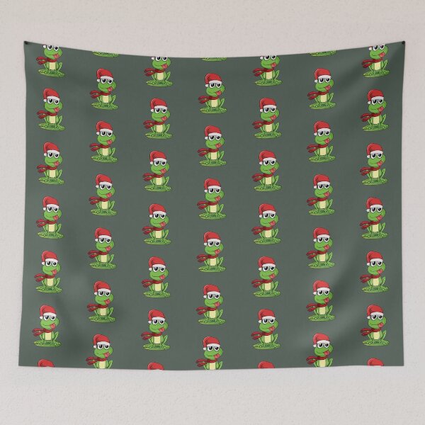Item preview, Funny kawaii christmas frog designed and sold by Donutlovers.