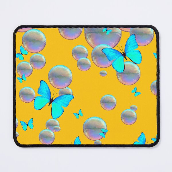 Item preview, SOAP BUBBLES BLUE BUTTERFLIES GOLD ART designed and sold by sharlesart.