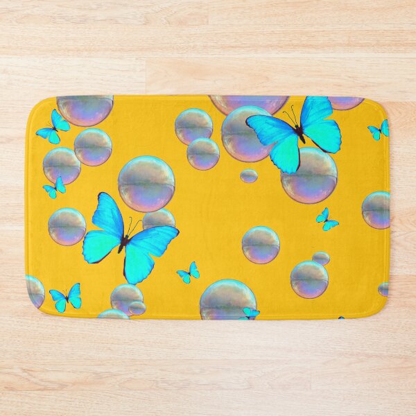 Item preview, SOAP BUBBLES BLUE BUTTERFLIES GOLD ART designed and sold by sharlesart.
