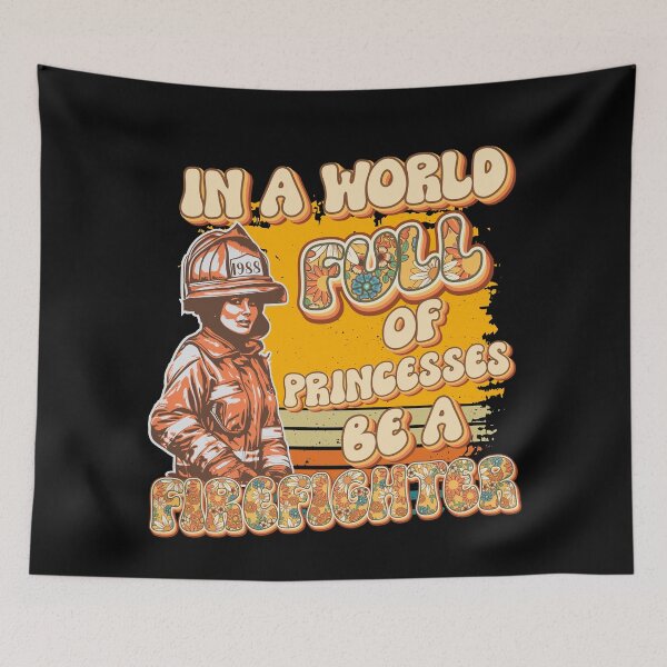 Item preview, Firefighter woman USA flag funny sarcastic groovy quote  designed and sold by HomeCoquette.