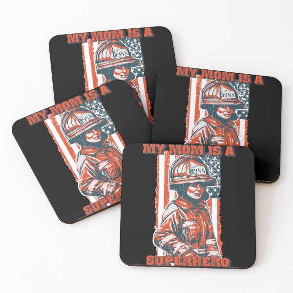Item preview, Firefighter woman USA flag My mom is superhero designed and sold by HomeCoquette.