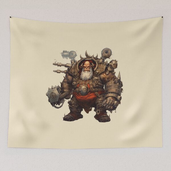 Item preview, "Mighty Iron Daemon" - Striking Chaos Dwarf Character Design with Menacing Arsenal designed and sold by Juuskus.