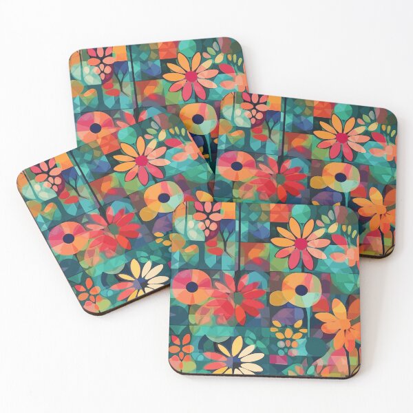 Item preview, Bright, colorful, abstract floral pattern designed and sold by Monochrome-Dog.