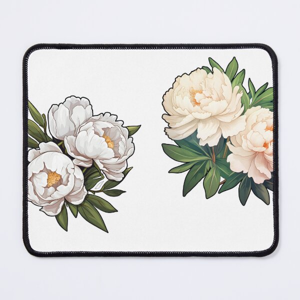 Item preview, White Watercolor Peonies romantic Flower Bouquet designed and sold by SeamlessGuru.