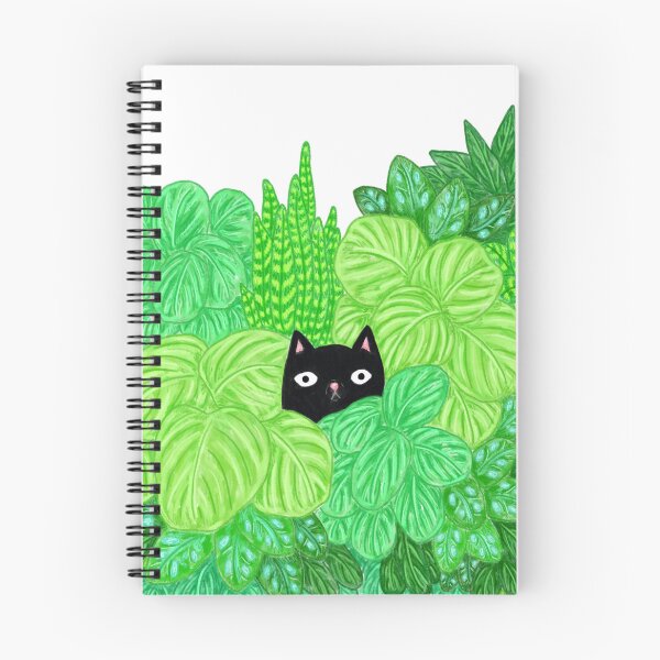 Item preview, Black cat and plants designed and sold by PeachyCatArt.