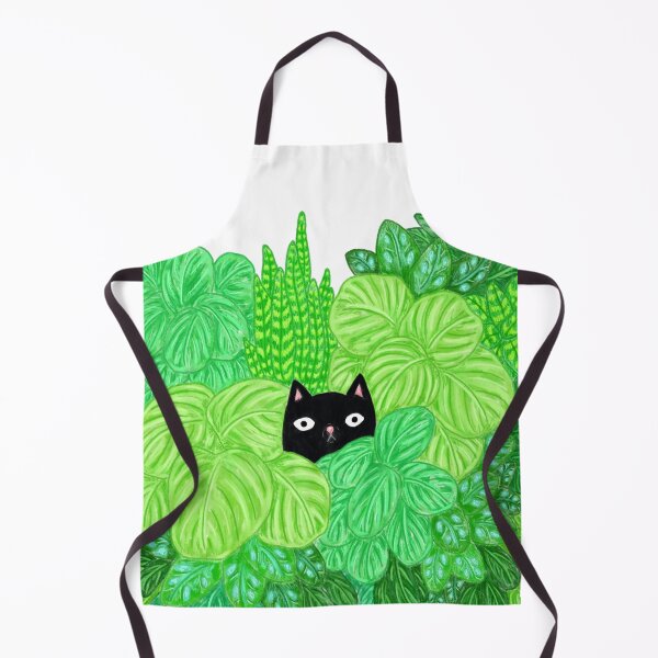 Item preview, Black cat and plants designed and sold by PeachyCatArt.