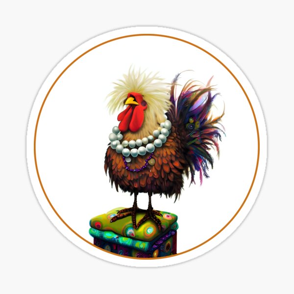 Chicken in Pearls - Humor Sticker