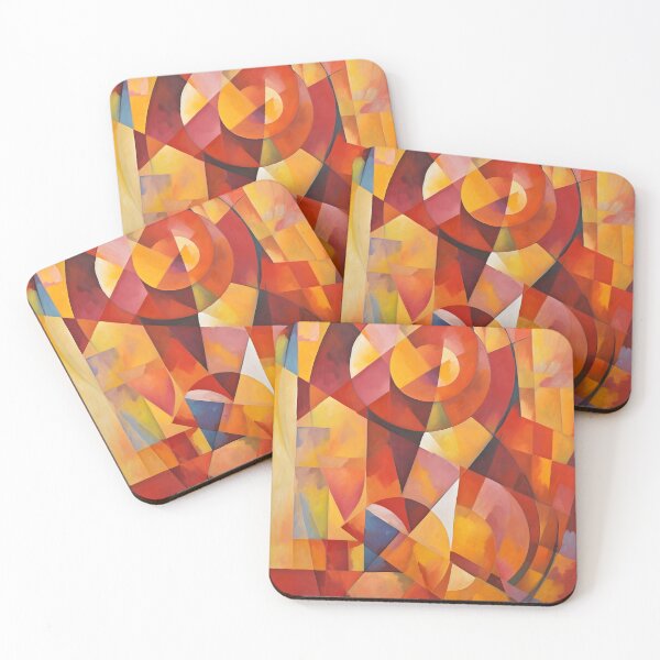 Item preview, Orange Abstract Geometric Cubist Style designed and sold by Hashola Designs.
