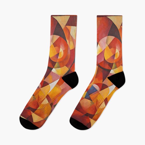 Item preview, Orange Abstract Geometric Cubist Style designed and sold by Hashola Designs.