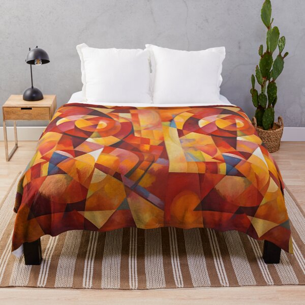 Item preview, Orange Abstract Geometric Cubist Style designed and sold by Hashola Designs.