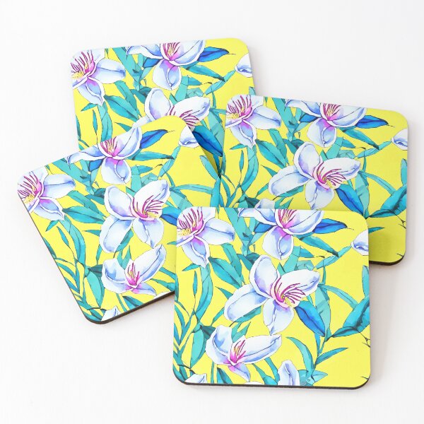 Item preview, Orchids on yellow designed and sold by SophieClimaArt.