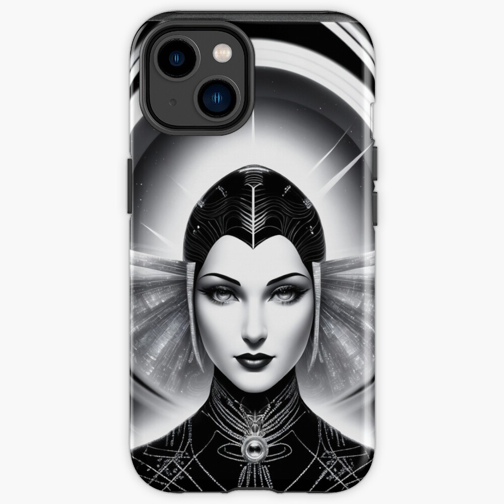 Art Deco Portrait Of Queen Demetra A Beautiful AI Concept Art Illustration by Xzendor7 iPhone Case