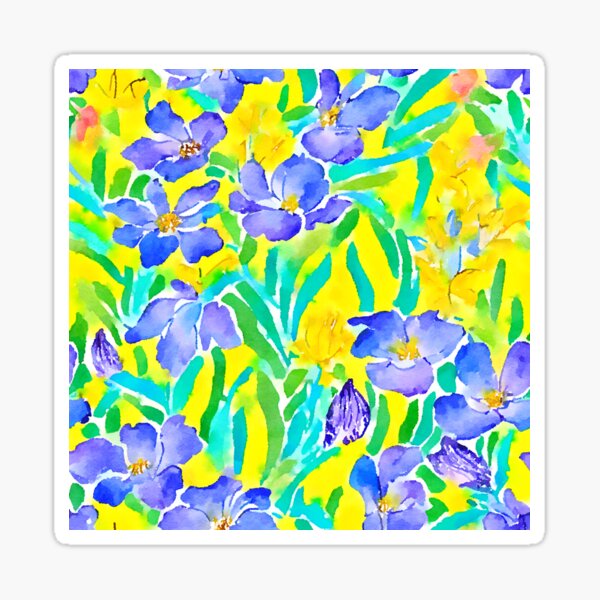 Item preview, Field of wild irises watercolor  designed and sold by SophieClimaArt.