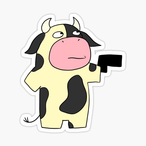 Cow with a Gun Sticker