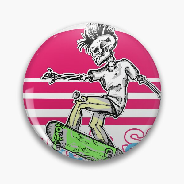 Item preview, Retro sunset with skeleton on Skateboard | west coast suburbia skate designed and sold by trendparrot.