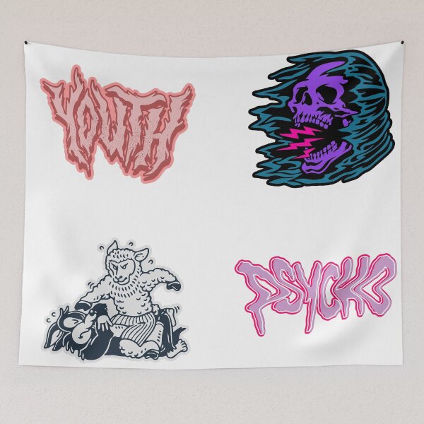 Item preview, Retro Youth Sticker Pack: Whimsical Designs, Fun, and Rebellion designed and sold by fabiand1927.