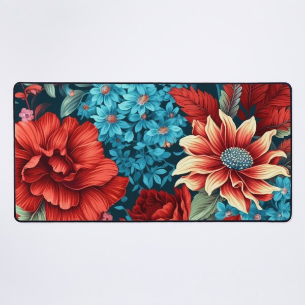 Aperçu de l'œuvre Fleurs rouges et bleues créée et vendue par HeartShapeLove.