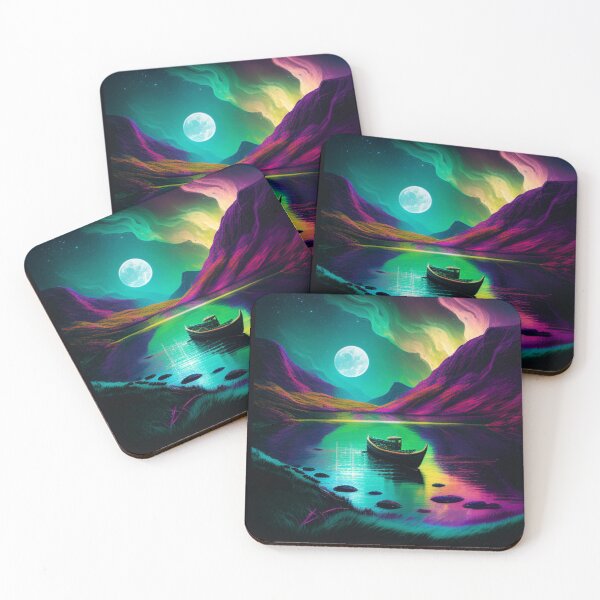 Item preview, Boat in the moonlight designed and sold by magicprintINC.