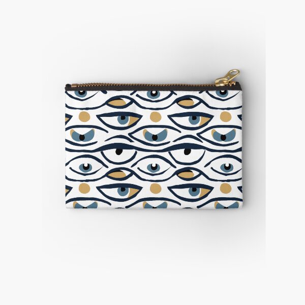 Aperçu de l'œuvre Mauvais yeux or et bleu marine créée et vendue par veevain.