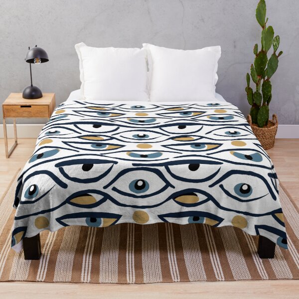 Item preview, Evil eyes gold and navy blue designed and sold by veevain.