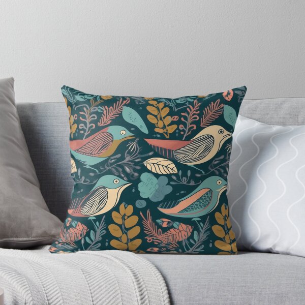 Item preview, Teal and Coral Finches designed and sold by Monochrome-Dog.