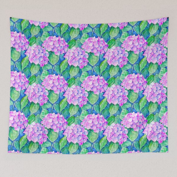 Item preview, Hydrangea flowers watercolor designed and sold by SophieClimaArt.