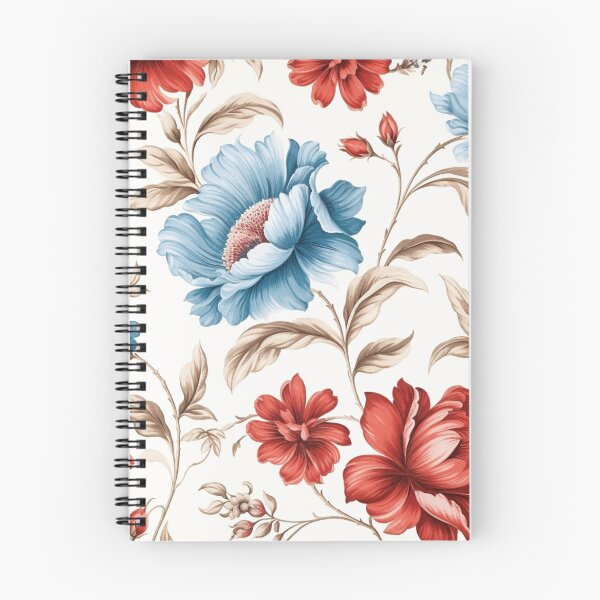 Artikelvorschau, Weiße, rote und blaue Blumen Vintage entworfen und verkauft von HeartShapeLove.