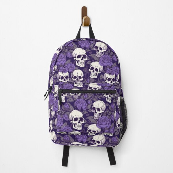 Artikelvorschau, Purple Roses and Skulls Pattern entworfen und verkauft von Christy Wyatt.
