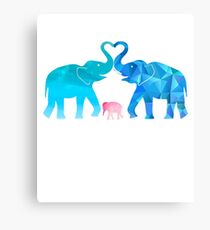 Elephants Lovers T Shirt Valentine's Day Canvas Print