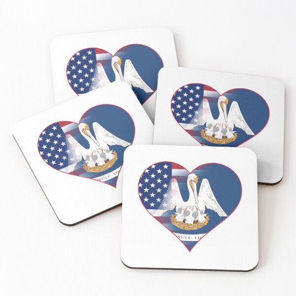 Item preview, State of Louisiana Flag and American Flag Fusion Design designed and sold by Gsallicat.