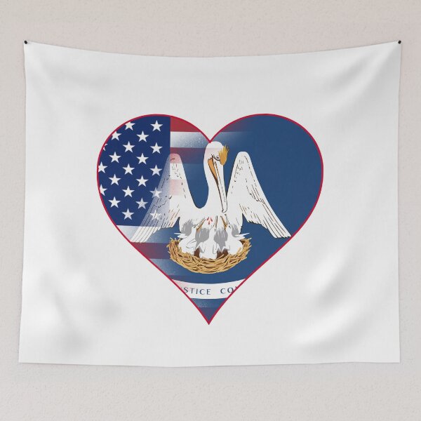 Item preview, State of Louisiana Flag and American Flag Fusion Design designed and sold by Gsallicat.