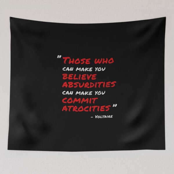 Item preview, Voltaire Quote (White/Red) designed and sold by DrRoger.