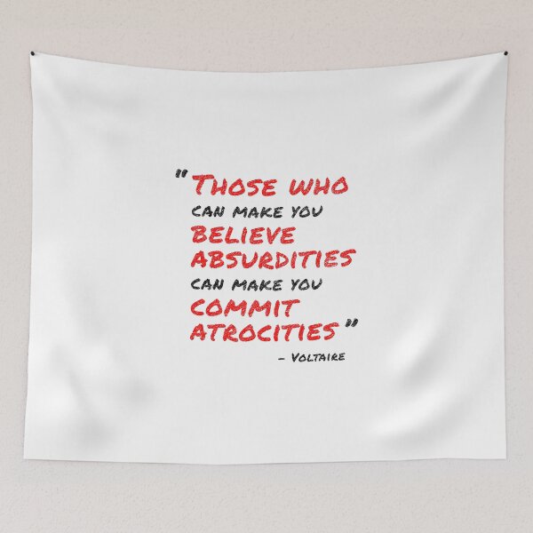Item preview, Voltaire Quote (Black/Red) designed and sold by DrRoger.
