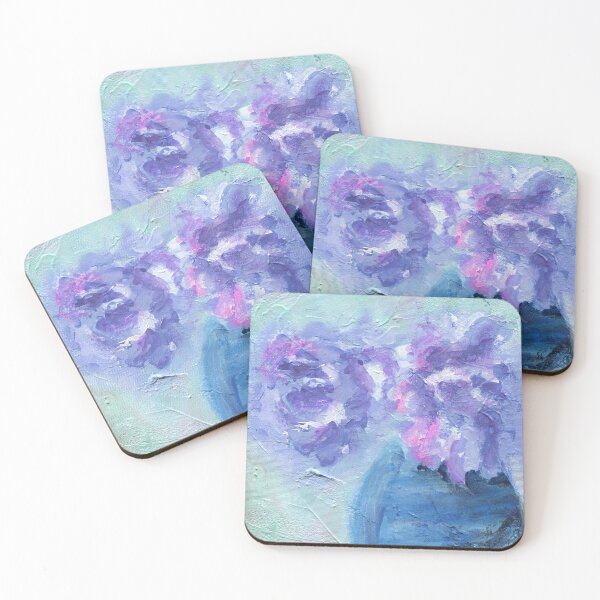Item preview, Purple roses in a blue vase acrylic painting designed and sold by AnissaF.