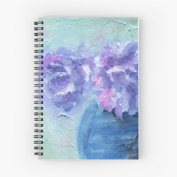 Item preview, Rosas moradas en un jarrón azul pintura acrílica designed and sold by AnissaF.