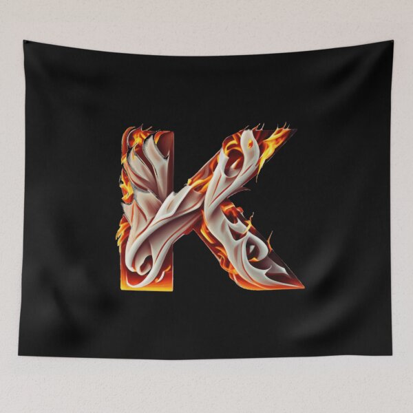 Item preview, Letter < K > Fire Style designed and sold by ImgByLili.