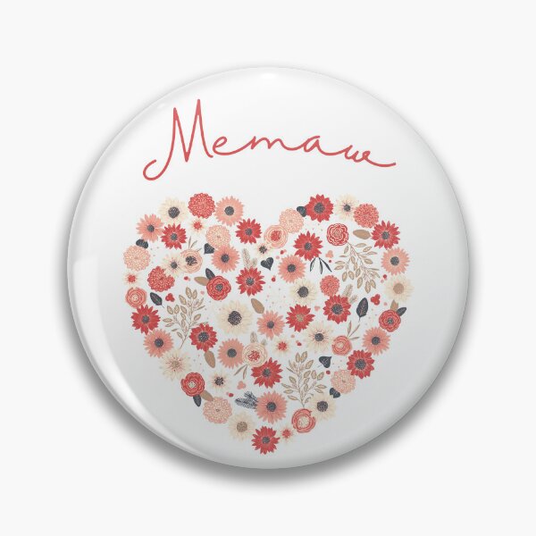 Item preview, Memaw Floral Heart designed and sold by AliKatsDesign.