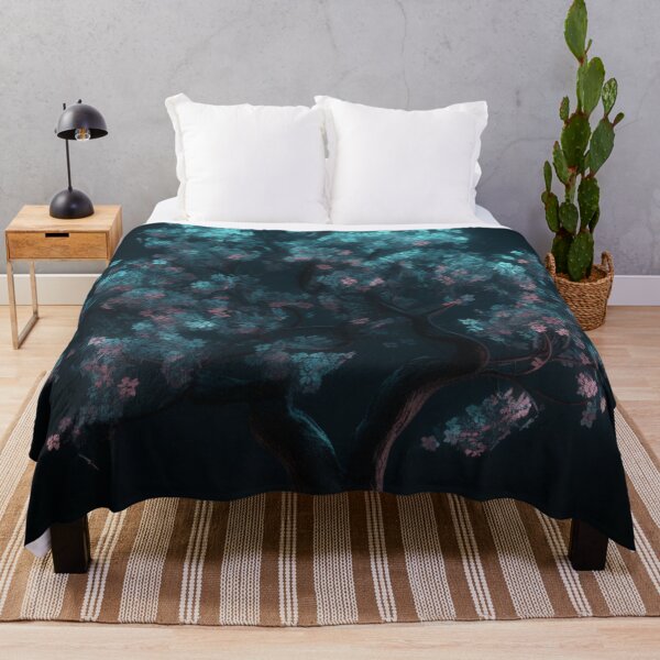 Item preview, Tree blossoms floating free stock illustrations, in the style of benoit b. mandelbrot, glowing neon, dark cyan, uhd image, naoto hattori, delicate flowers, highly detailed figures designed and sold by aiphotosart.